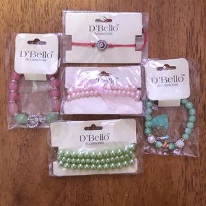 Set of fashion jewelry bracelets
